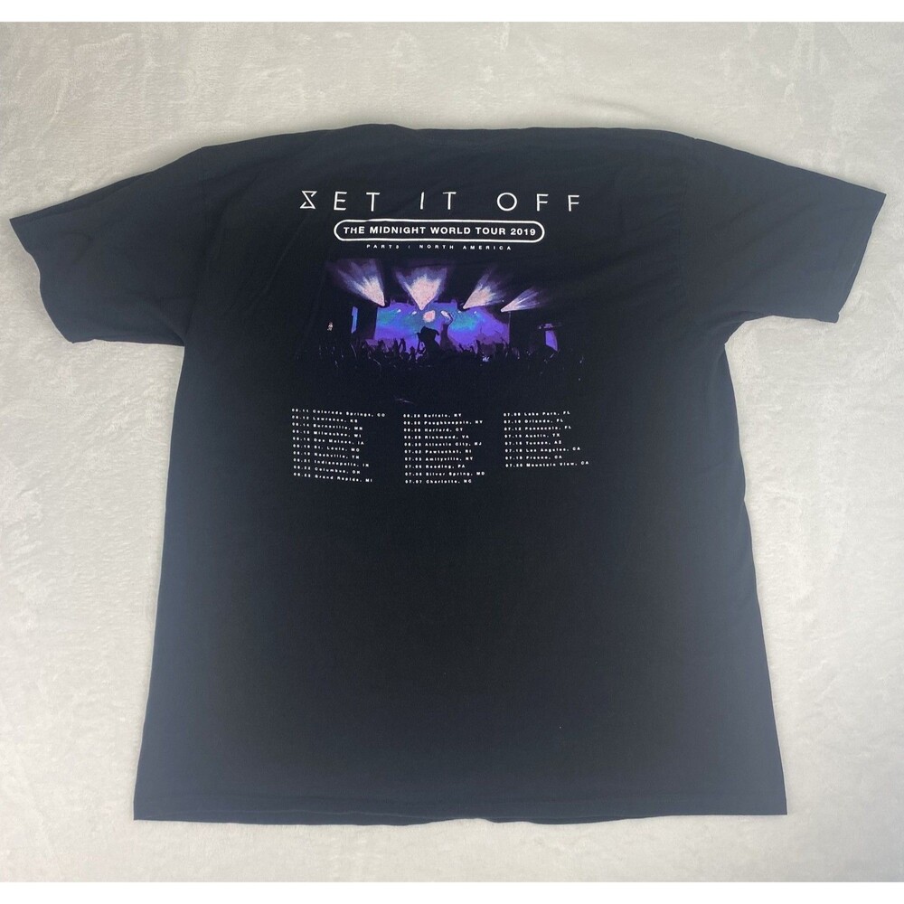 Set It Off The Midnight World Tour 2019 Concert Shirt Extra Large Adult Black